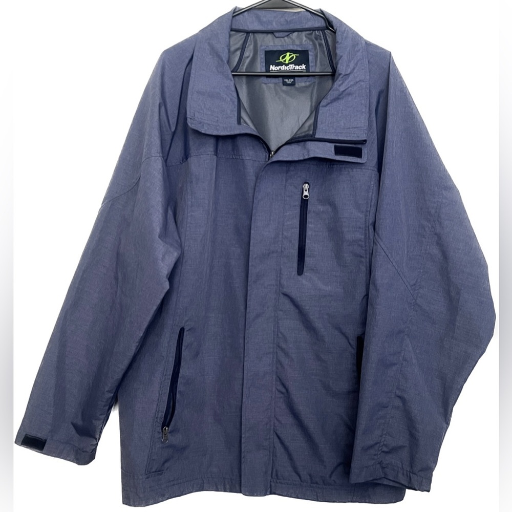 Nordic Track Men Size XXL Blue/Black Long Sleeve Full Zip Up Jacket